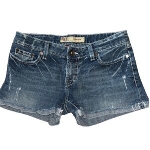 BKE denim Sabrina stretch distressed jean shorts size 26